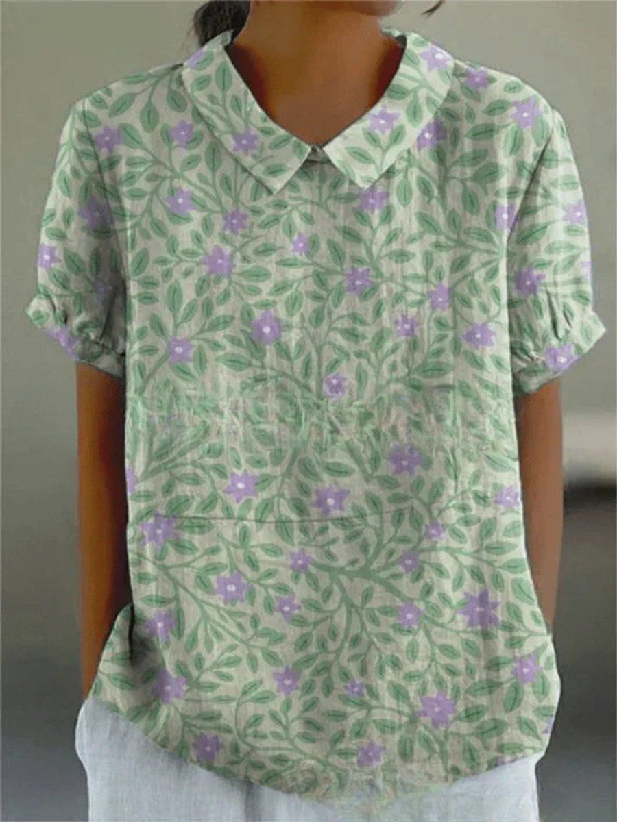 Sophie | Dames Korte Mouw Bloemenprint Casual Blouse