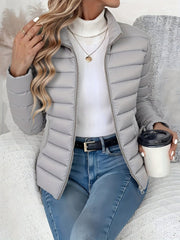 Lieke | Dames Lichtgewicht Gevoerde Winterjas Slim-Fit Staande Kraag