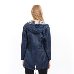 Nina | Dames Lichtgewicht Hooded Regenjas Ritssluiting Trekkoord Women Coat