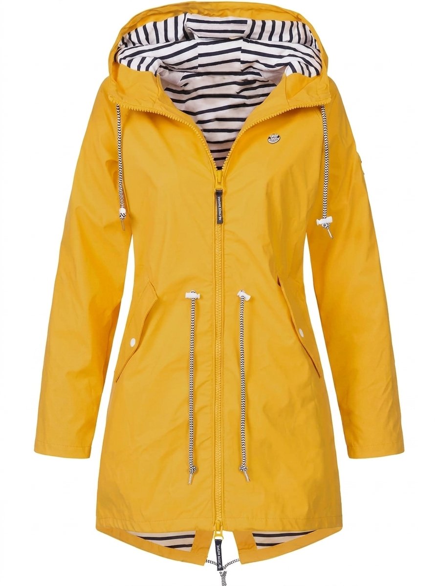 Nina | Dames Lichtgewicht Hooded Regenjas Ritssluiting Trekkoord Women Coat