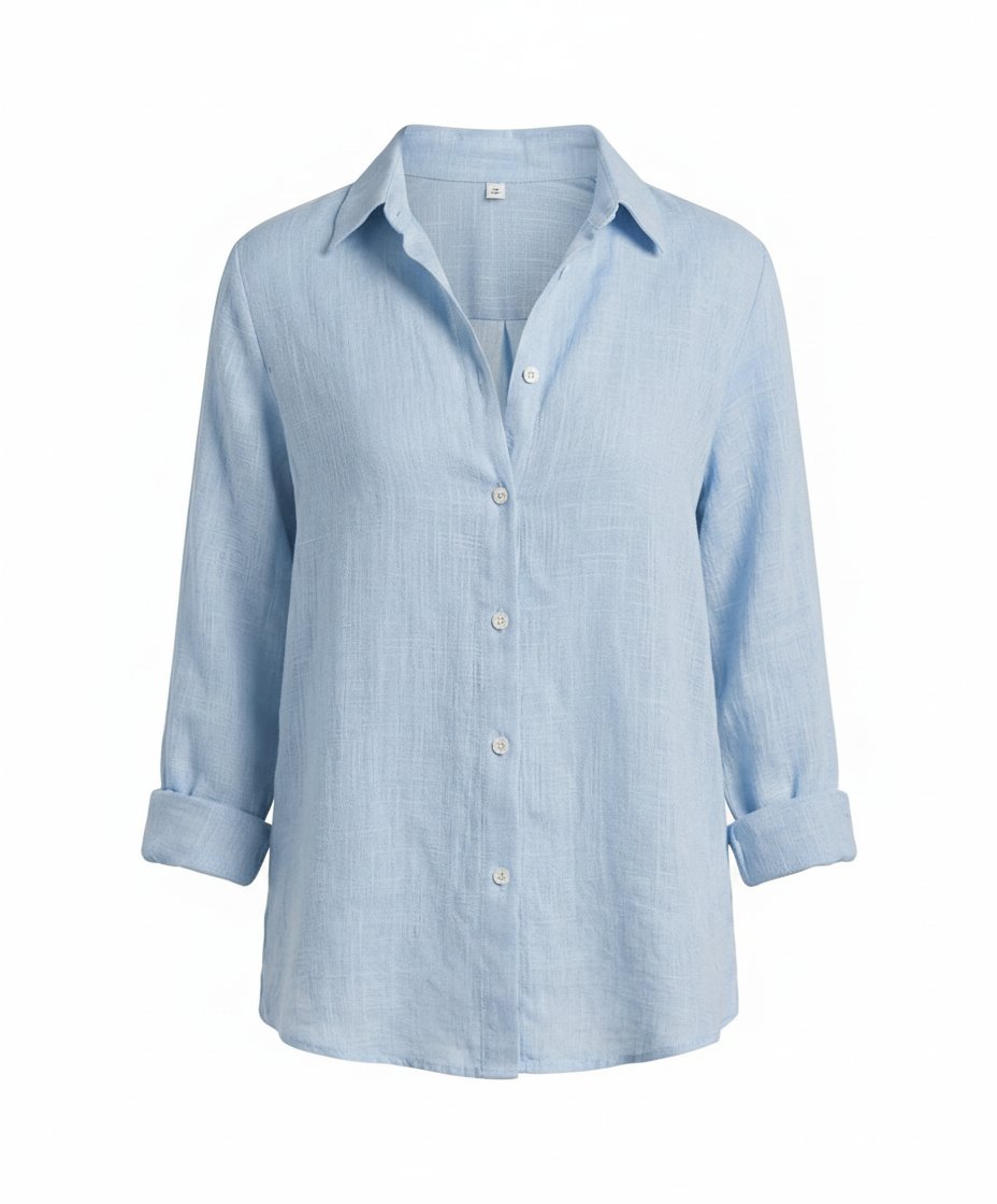 Sophie | Dames Linnen Blouse Driekwart Mouwen Klassieke Kraag