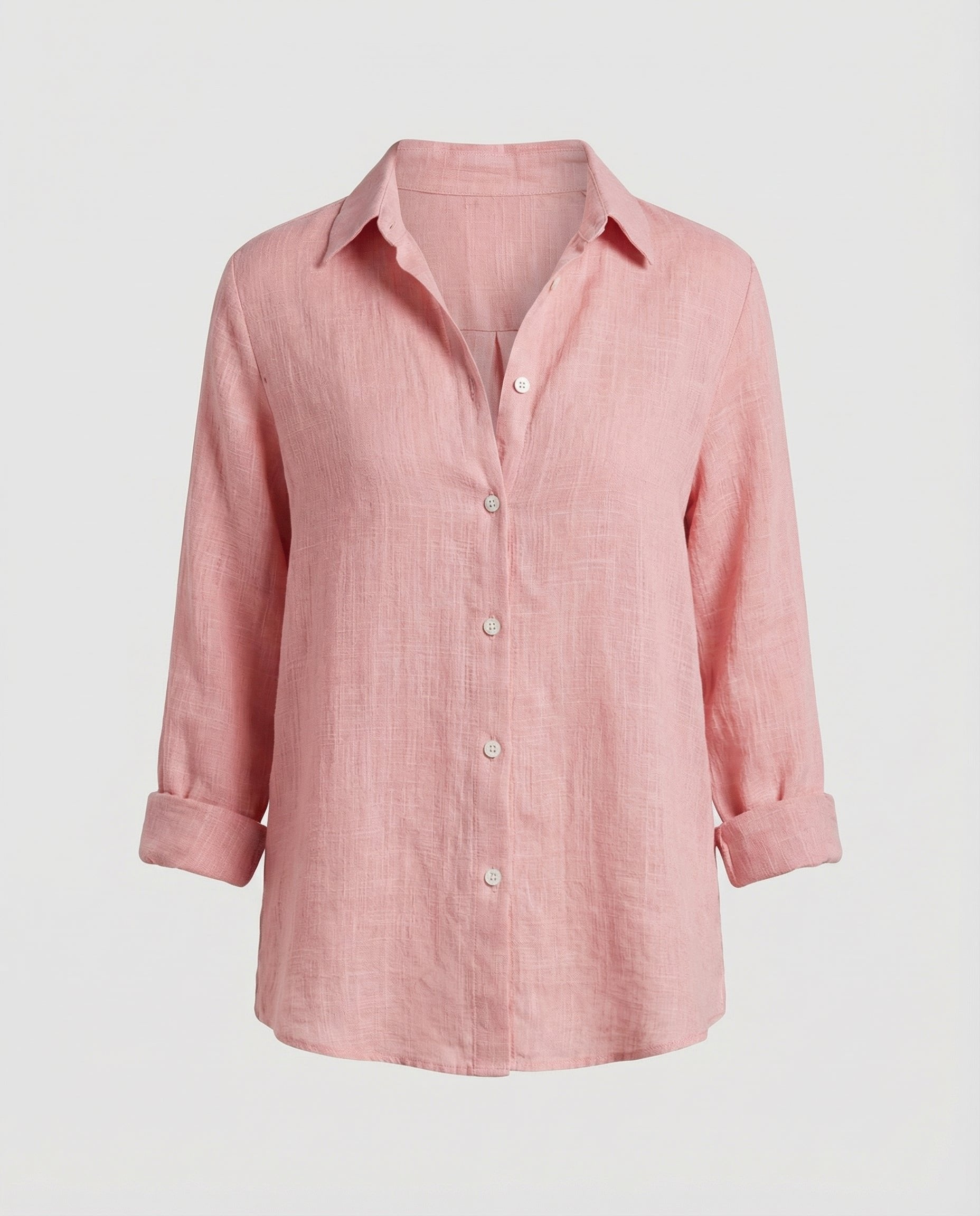 Sophie | Dames Linnen Blouse Driekwart Mouwen Klassieke Kraag