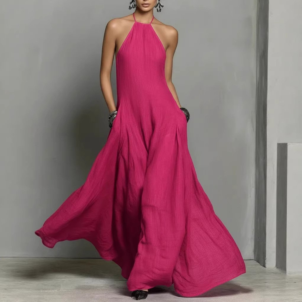 Femke | Dames Linnen Halter Maxi Jurk