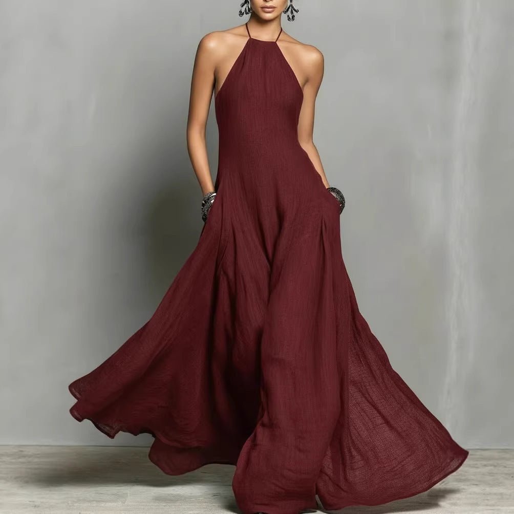 Femke | Dames Linnen Halter Maxi Jurk