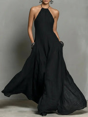 Femke | Dames Linnen Halter Maxi Jurk