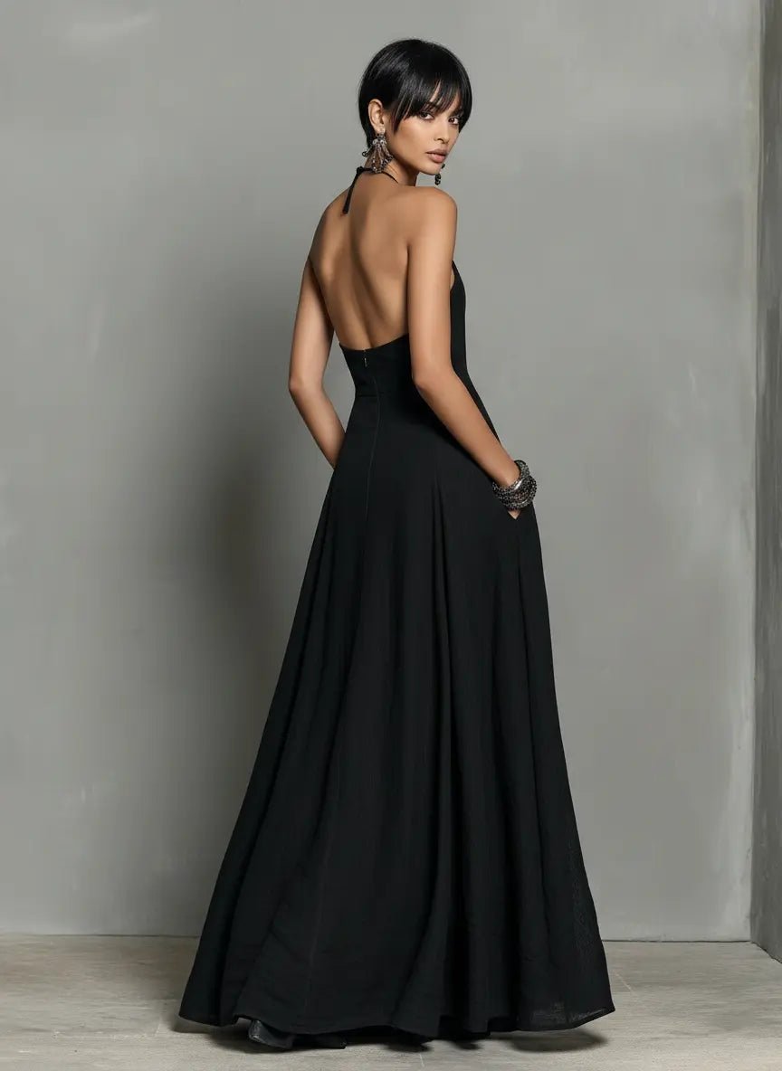 Femke | Dames Linnen Halter Maxi Jurk