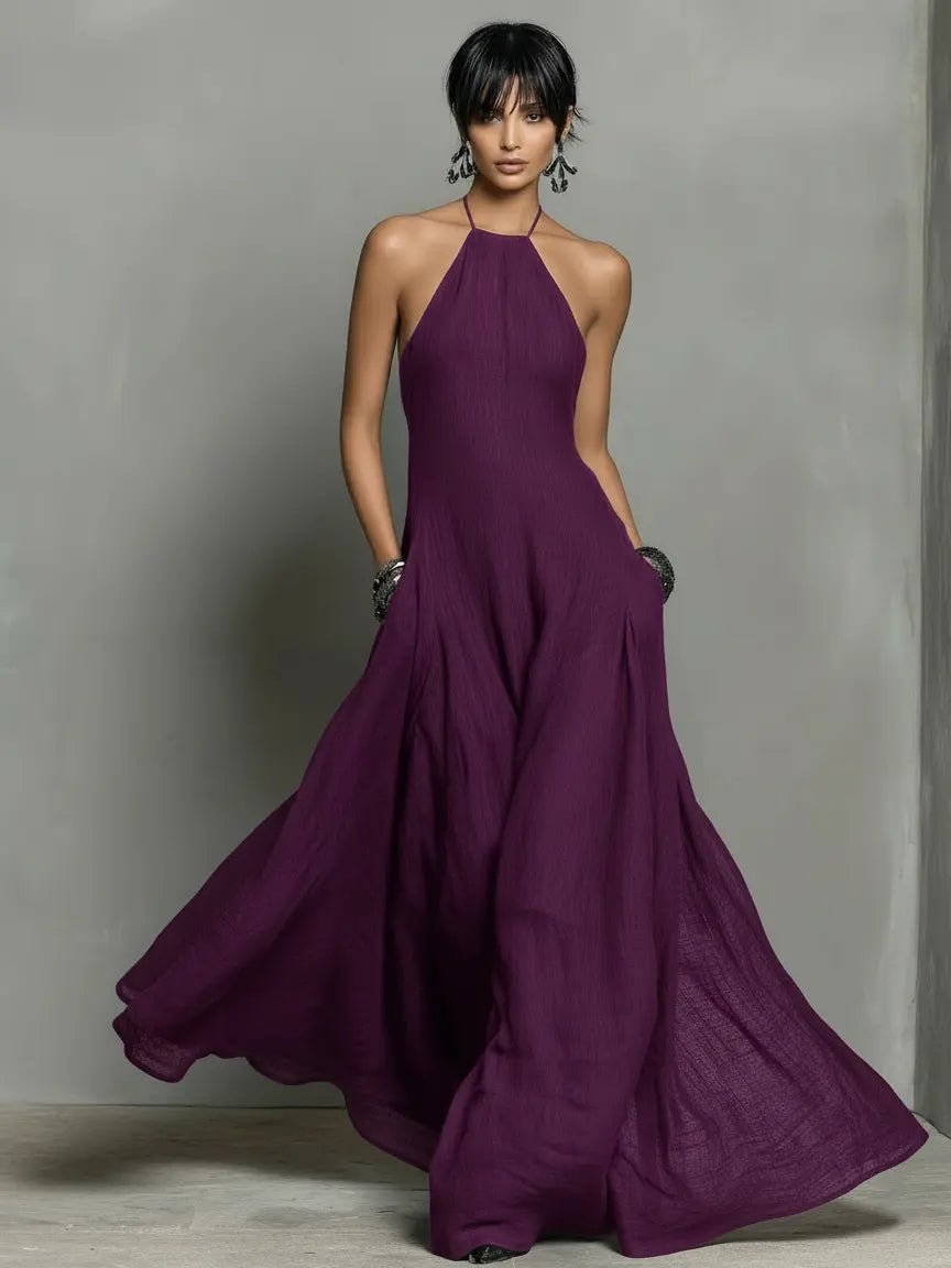 Femke | Dames Linnen Halter Maxi Jurk