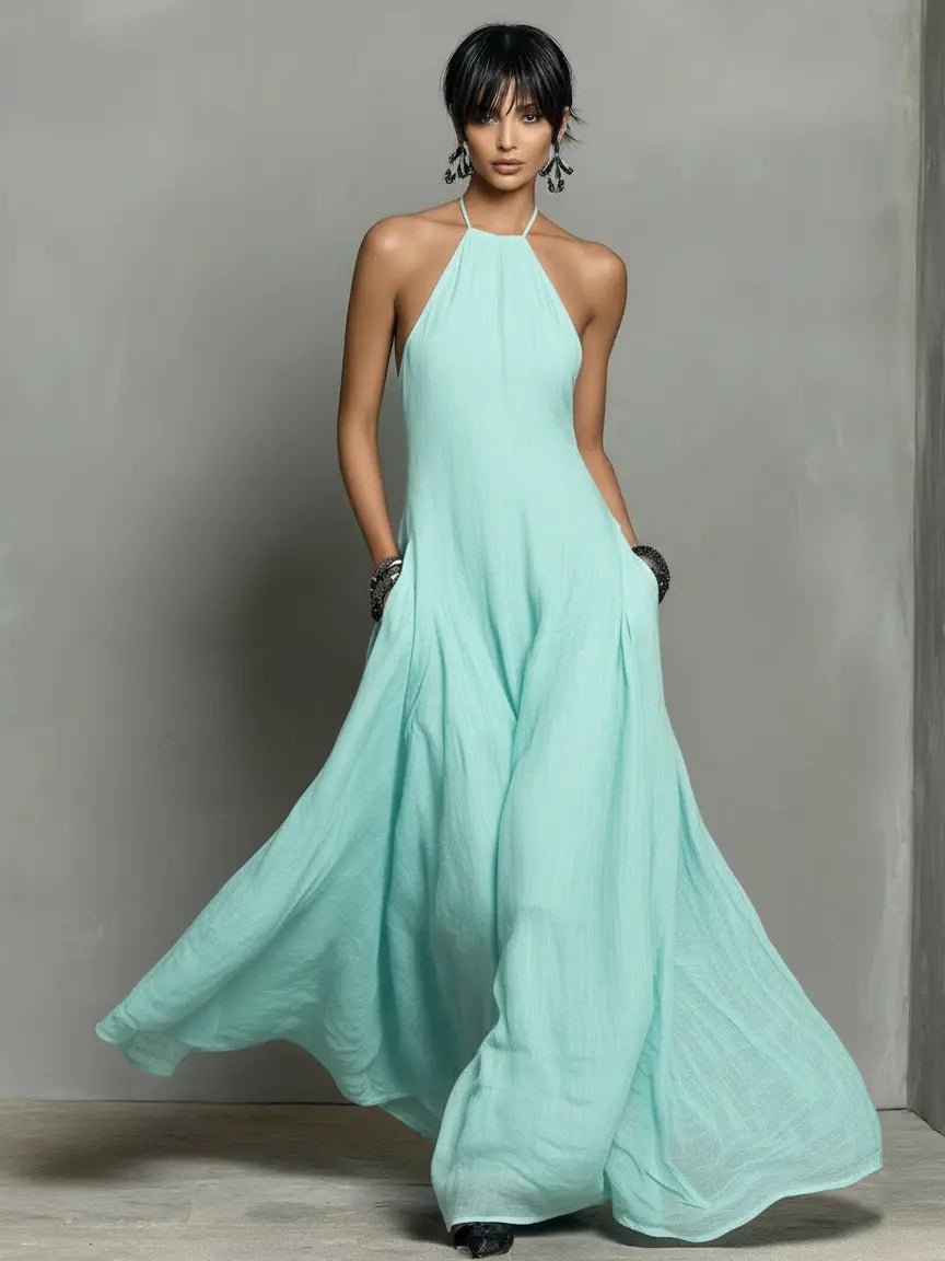 Femke | Dames Linnen Halter Maxi Jurk