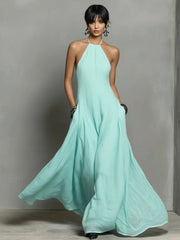 Femke | Dames Linnen Halter Maxi Jurk