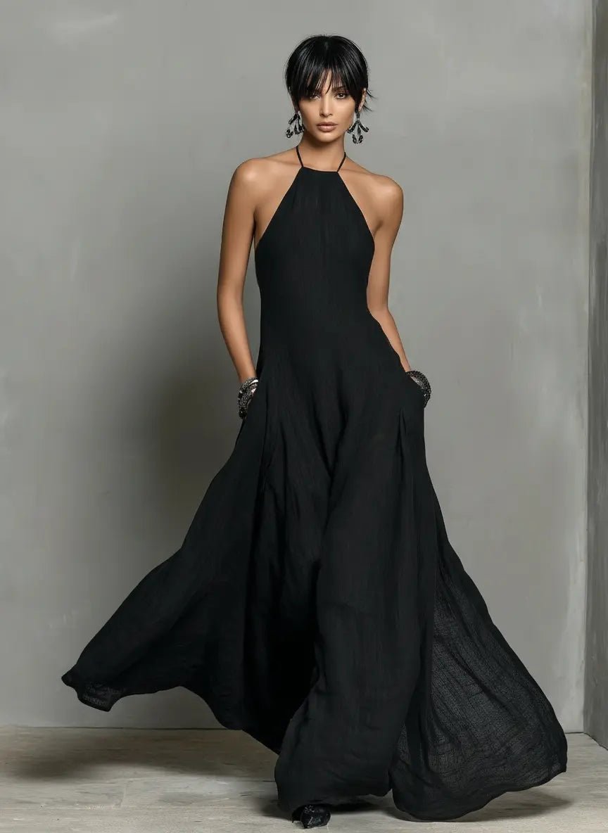 Femke | Dames Linnen Halter Maxi Jurk