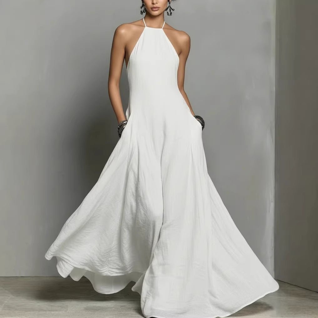 Femke | Dames Linnen Halter Maxi Jurk