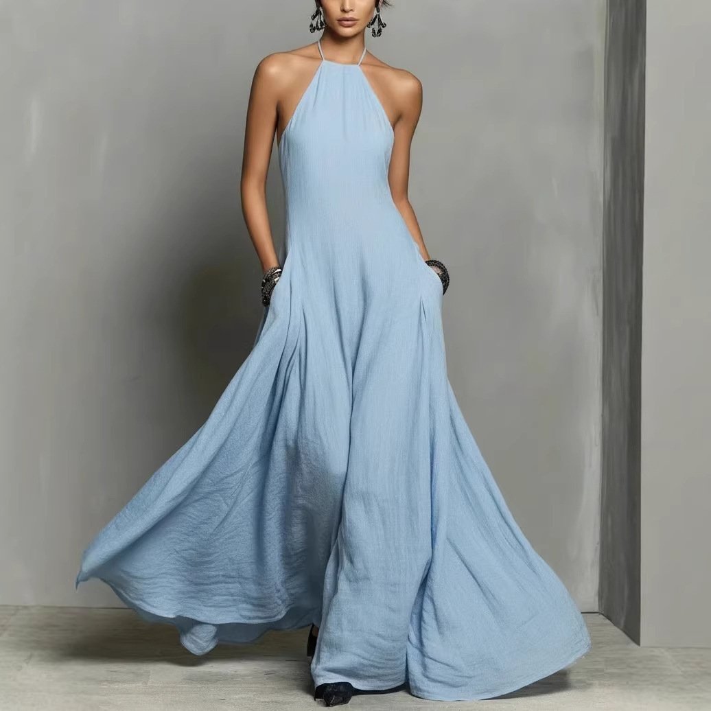 Femke | Dames Linnen Halter Maxi Jurk