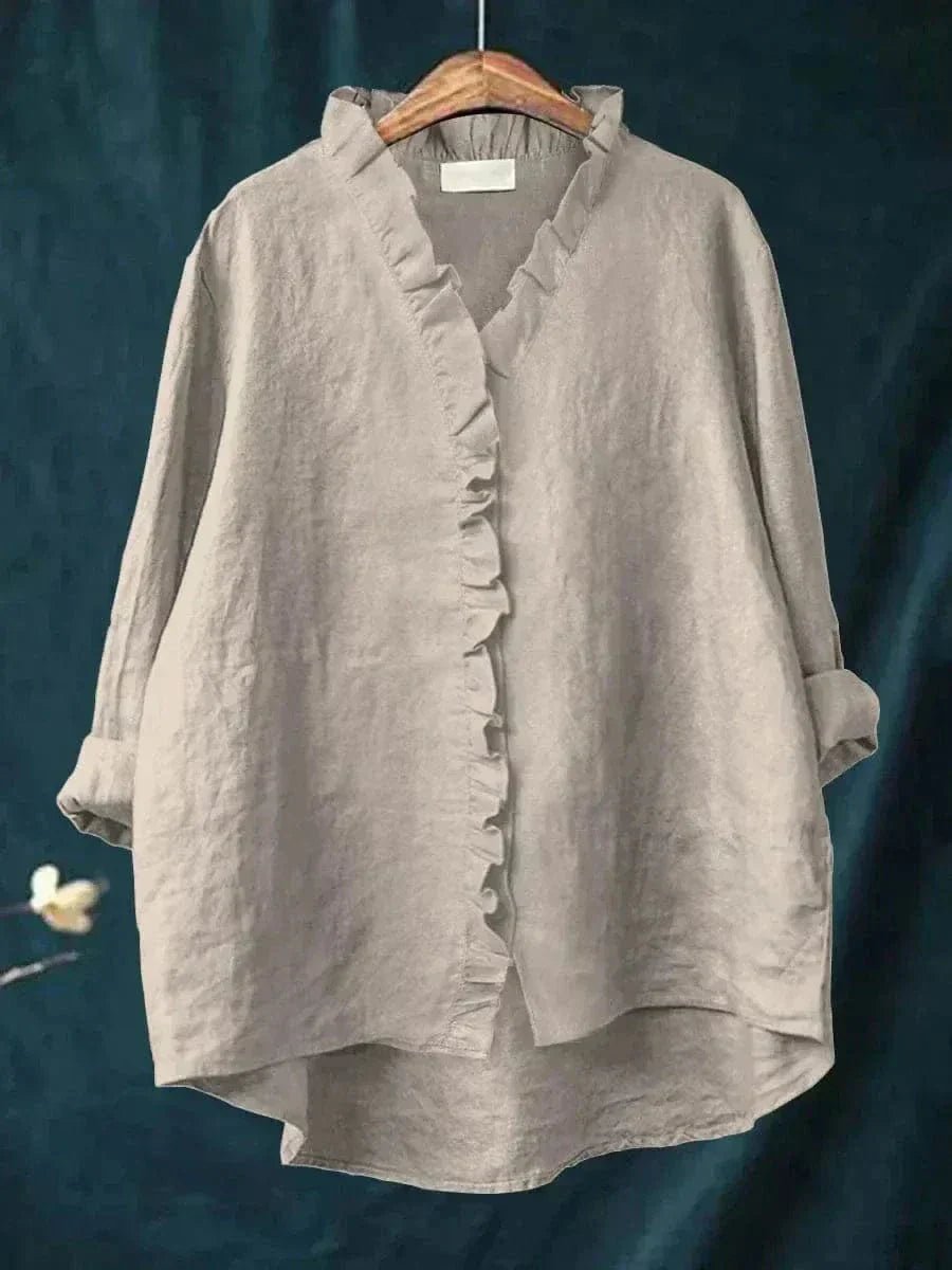 Elin | Dames Linnen Ruffle Blouse Relaxed-Fit