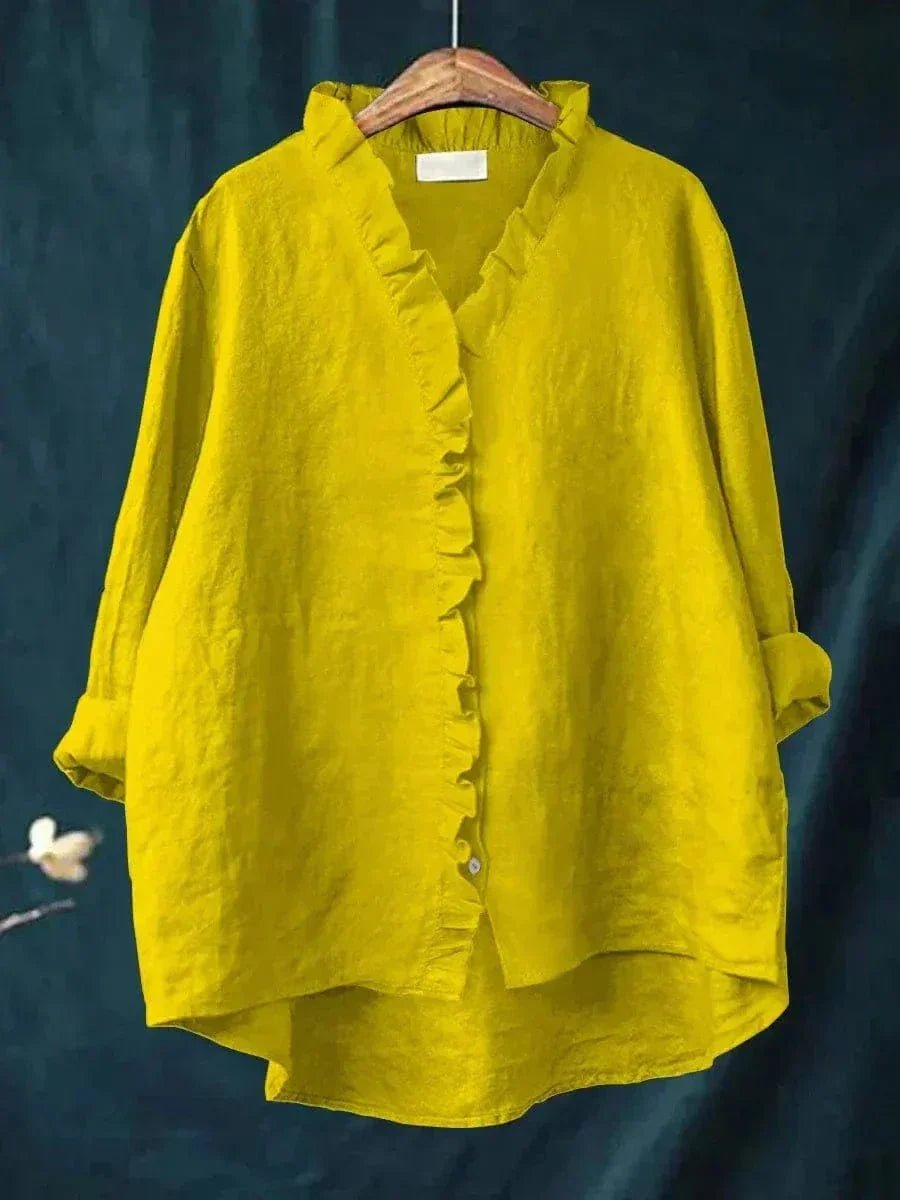 Elin | Dames Linnen Ruffle Blouse Relaxed-Fit