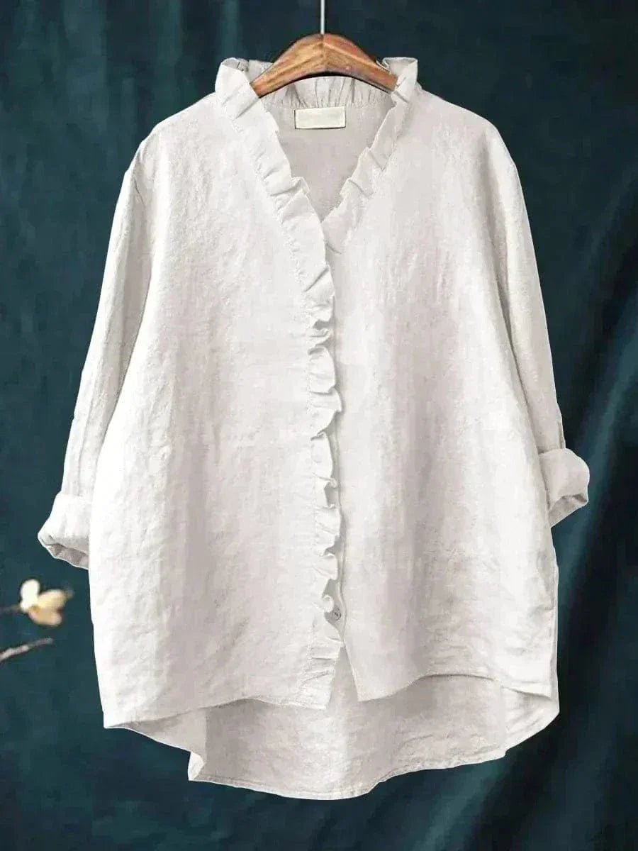 Elin | Dames Linnen Ruffle Blouse Relaxed-Fit