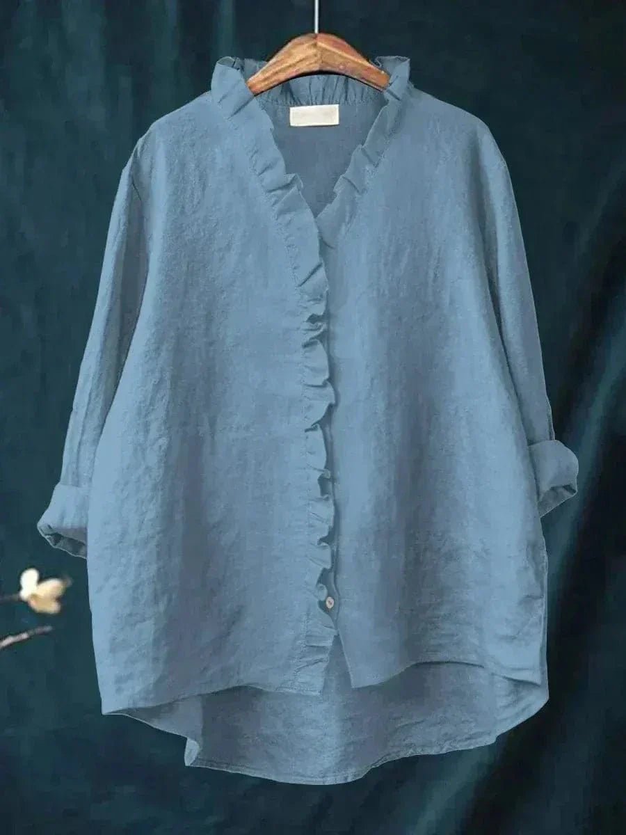 Elin | Dames Linnen Ruffle Blouse Relaxed-Fit