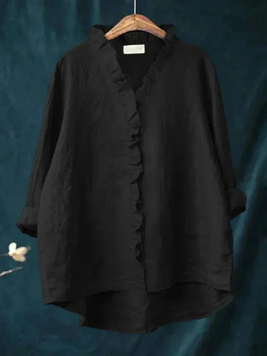 Elin | Dames Linnen Ruffle Blouse Relaxed-Fit