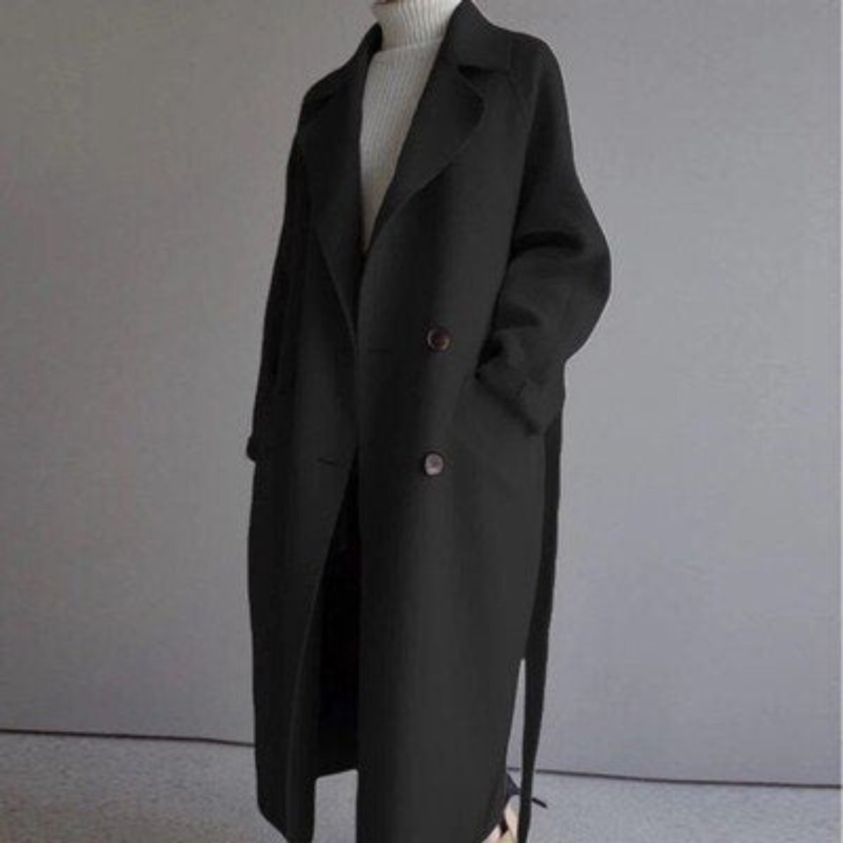 Lieke | Dames Longline Dubbelknoop Kasjmier Women Coat Oversized
