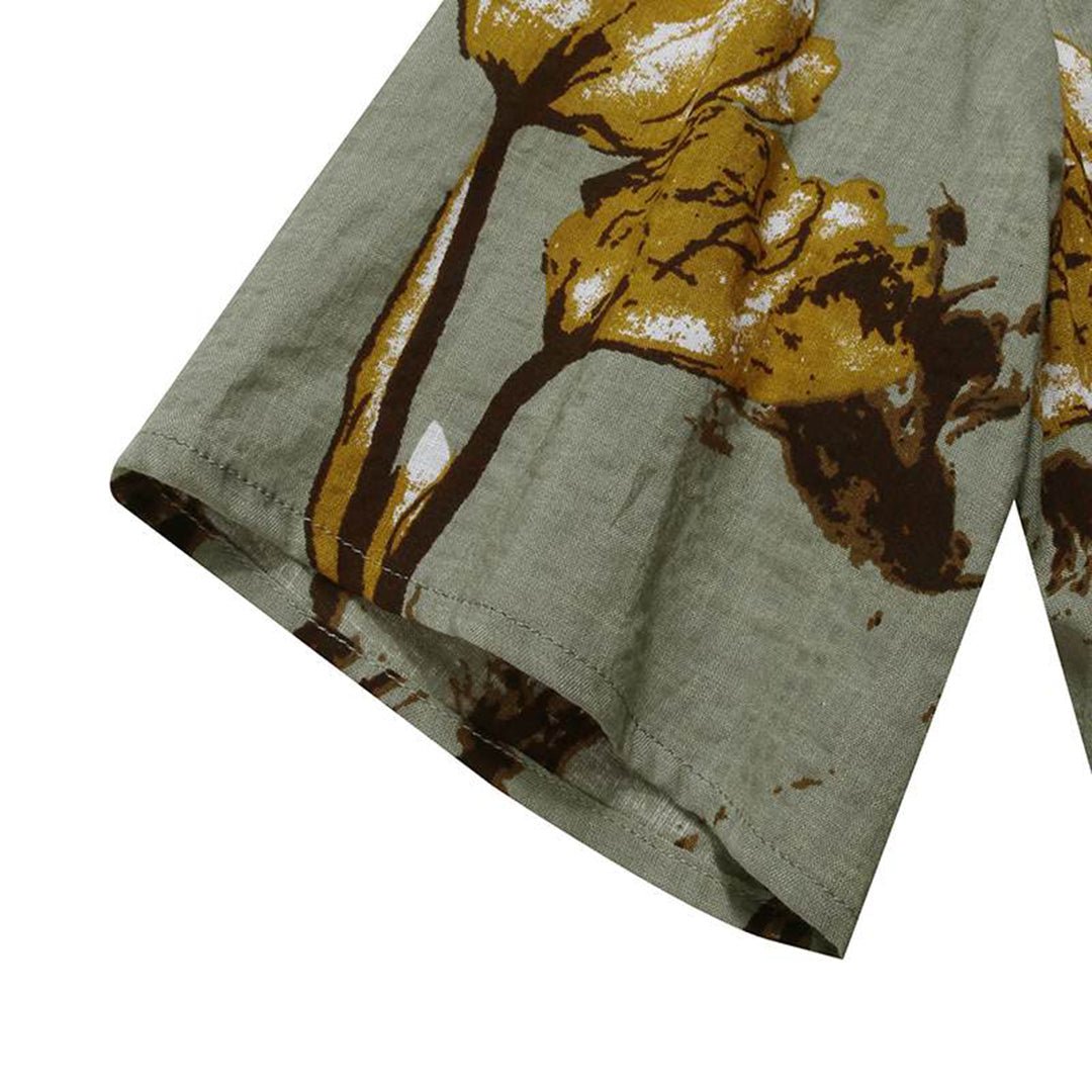 Fleur | Dames Losvallende Bloemenprint Maxi-jurk Korte Mouwen