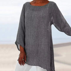 Sanne | Dames Luchtig Linnen Oversized Longsleeve Top