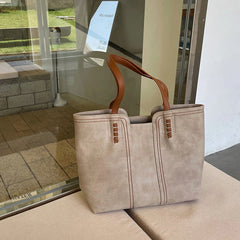 Mila | Dames Minimalistische Kunstleren Tote Bag Ruime Schoudertas