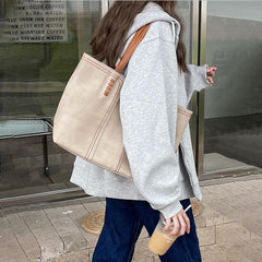 Mila | Dames Minimalistische Kunstleren Tote Bag Ruime Schoudertas