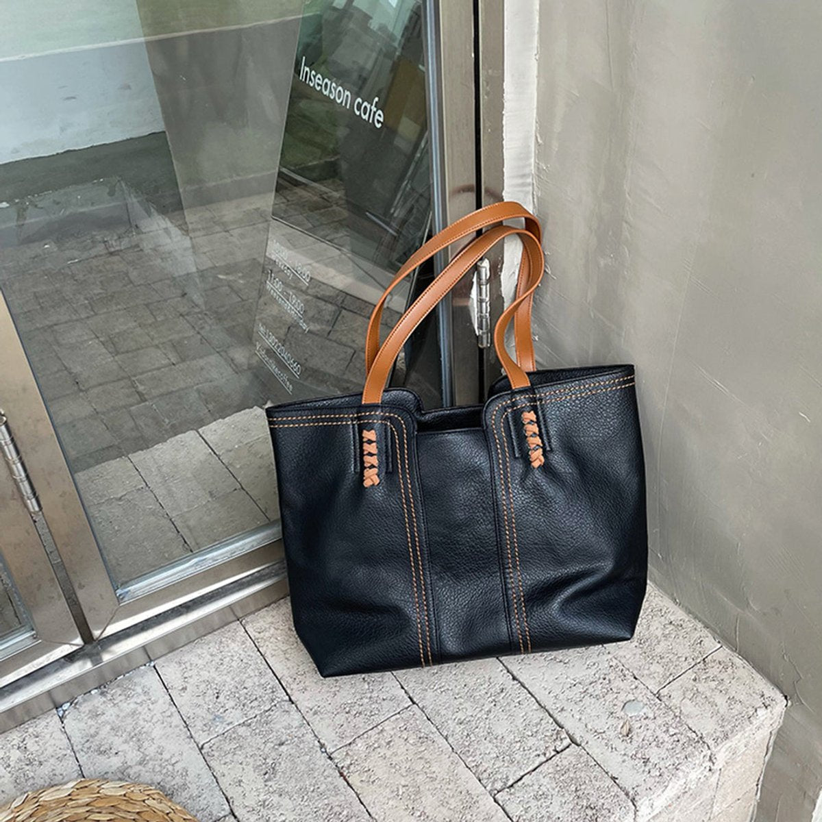 Mila | Dames Minimalistische Kunstleren Tote Bag Ruime Schoudertas