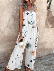 Tessa | Dames Mouwloze Bloemenprint Wide-Leg Jumpsuit Tuinbroek