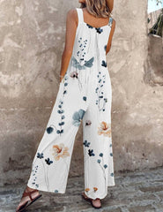 Tessa | Dames Mouwloze Bloemenprint Wide-Leg Jumpsuit Tuinbroek