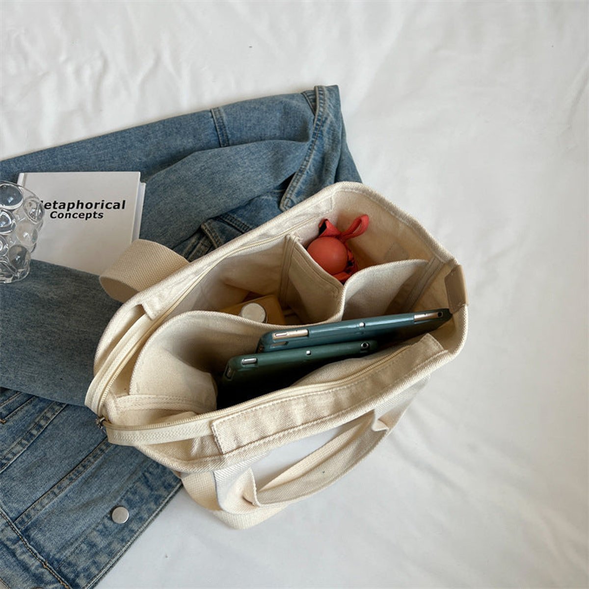 Nora | Dames Multifunctionele Canvas Tote Bag Verstelbare Schouderriem