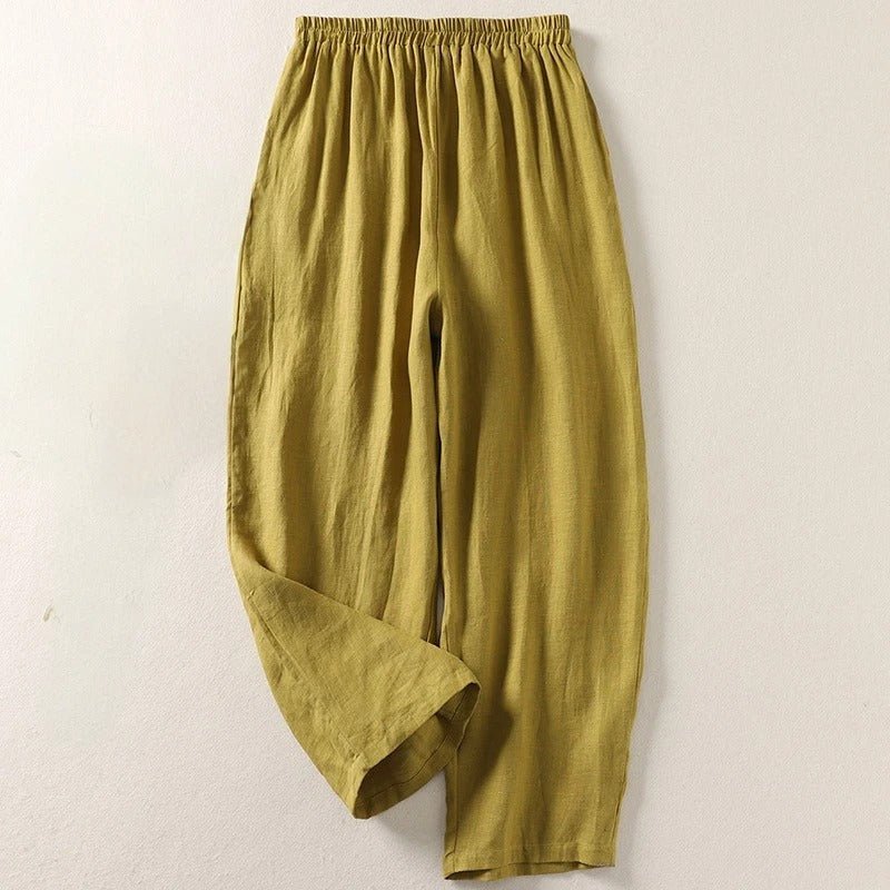 Nina | Dames Ontspannen Linen Broek met Elastische Taille