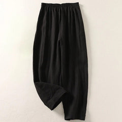 Nina | Dames Ontspannen Linen Broek met Elastische Taille