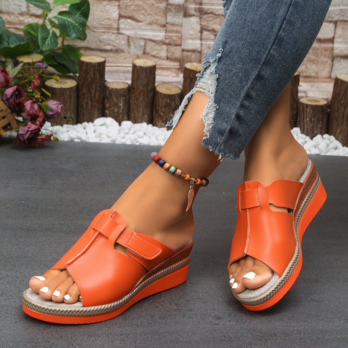 Eva | Dames Open-Teen Sleehak Klittenband Comfortabele Sandalen