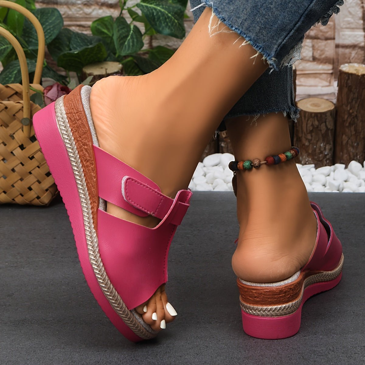 Eva | Dames Open-Teen Sleehak Klittenband Comfortabele Sandalen