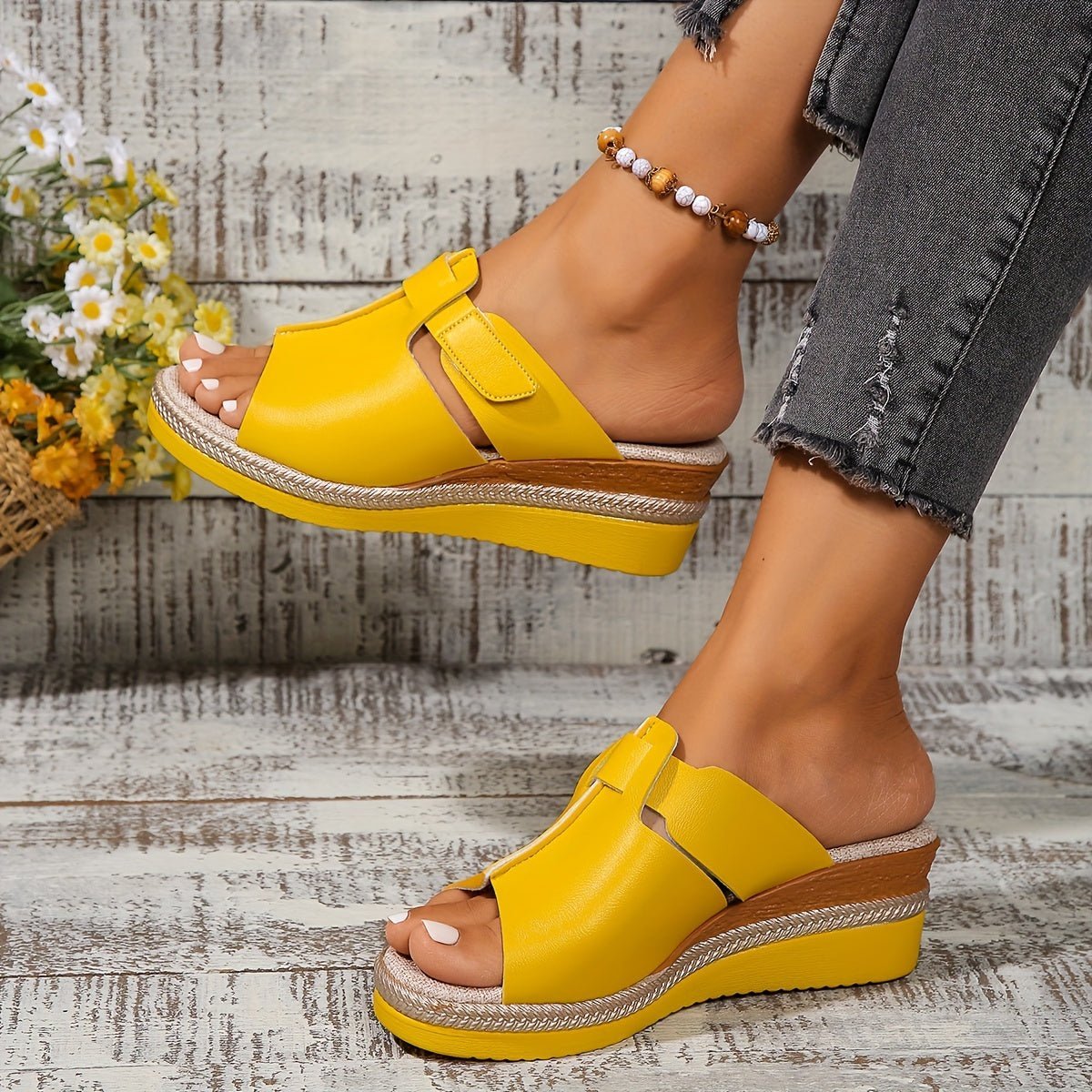 Eva | Dames Open-Teen Sleehak Klittenband Comfortabele Sandalen