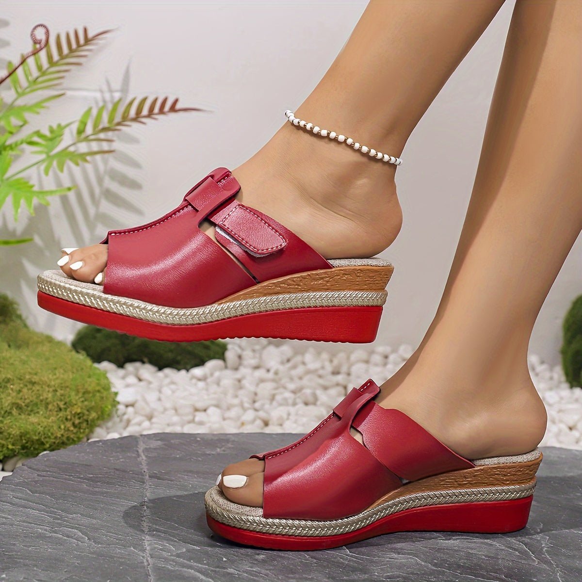 Eva | Dames Open-Teen Sleehak Klittenband Comfortabele Sandalen