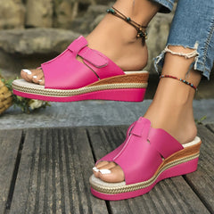 Eva | Dames Open-Teen Sleehak Klittenband Comfortabele Sandalen