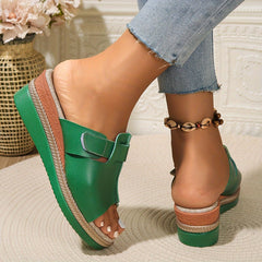 Eva | Dames Open-Teen Sleehak Klittenband Comfortabele Sandalen