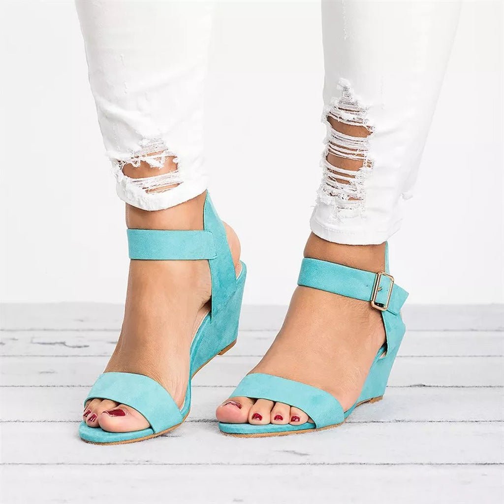 Sara | Dames Open-Teen Sleehak Sandalen Enkelbandje Gespsluiting