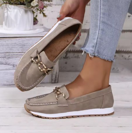 Yara | Dames Orthopedische Antislip Instappers met Gouden Gesp
