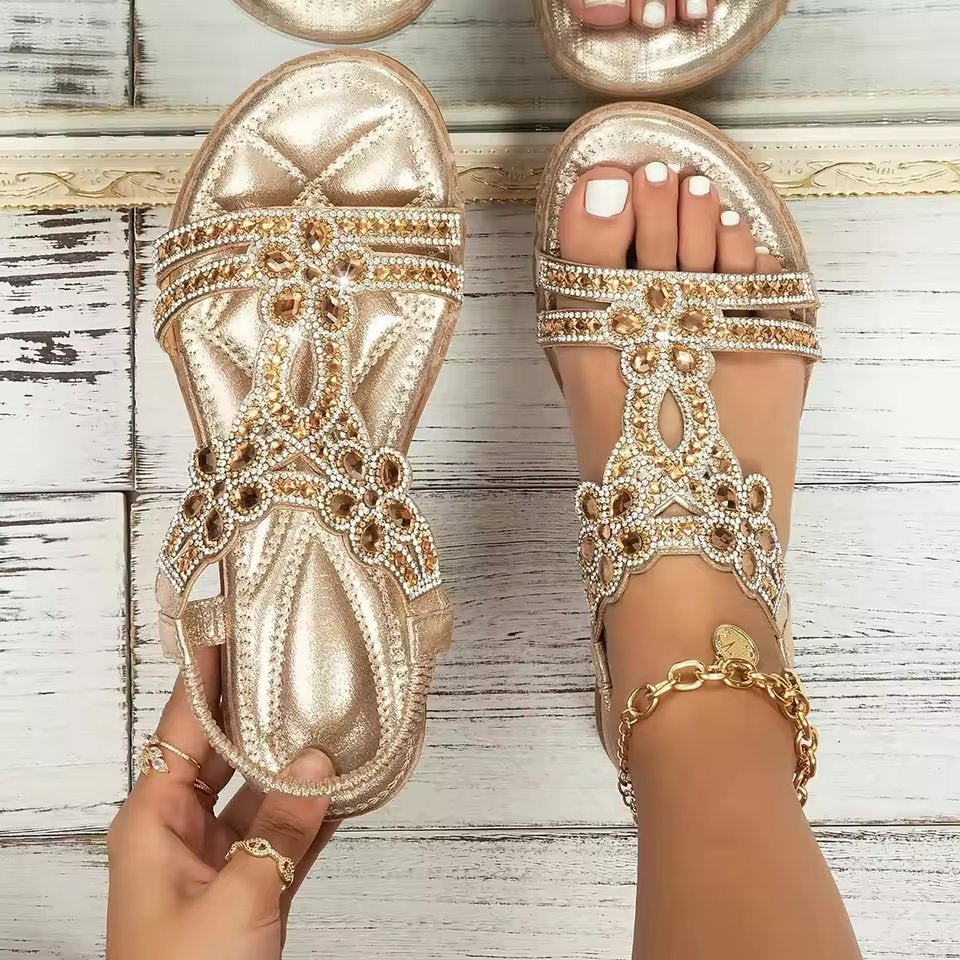 Elin | Dames Orthopedische Boho Strass Zomer Sandalen