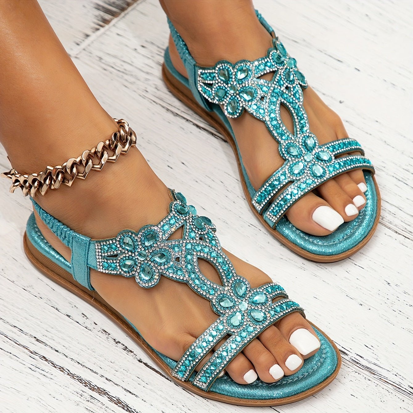 Elin | Dames Orthopedische Boho Strass Zomer Sandalen