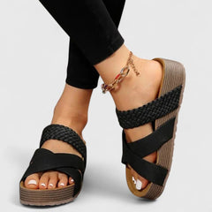 Emma | Dames Orthopedische Comfortabele Sandalen Gevlochten Sleehak Platform