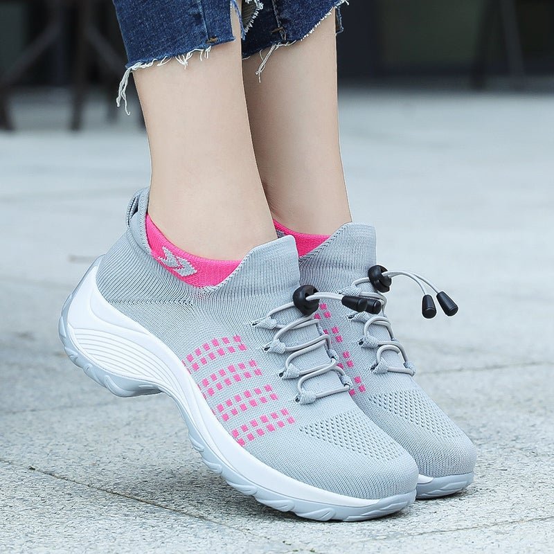 Eva | Dames Orthopedische Gedempt Vetersluiting Platform Sneakers