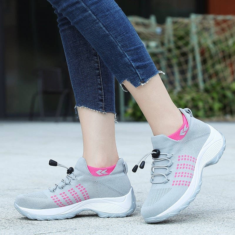 Eva | Dames Orthopedische Gedempt Vetersluiting Platform Sneakers