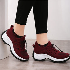 Eva | Dames Orthopedische Gedempt Vetersluiting Platform Sneakers