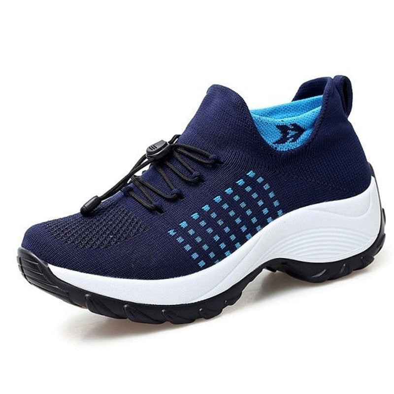 Eva | Dames Orthopedische Gedempt Vetersluiting Platform Sneakers