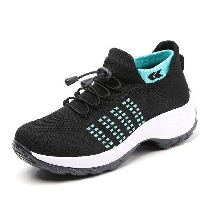 Eva | Dames Orthopedische Gedempt Vetersluiting Platform Sneakers