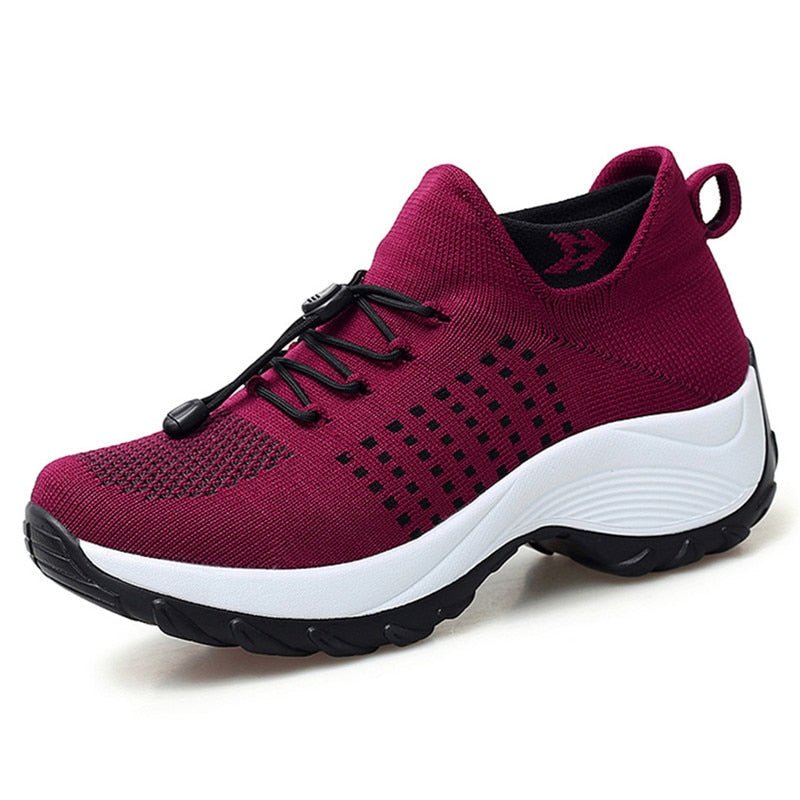 Eva | Dames Orthopedische Gedempt Vetersluiting Platform Sneakers