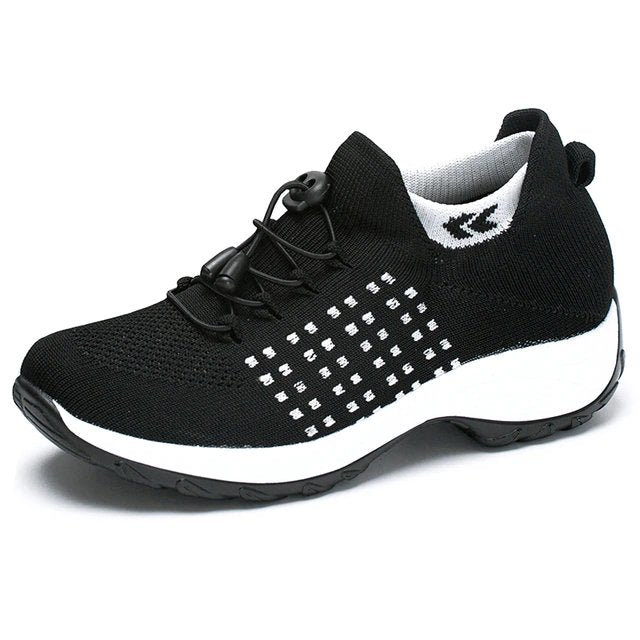 Eva | Dames Orthopedische Gedempt Vetersluiting Platform Sneakers